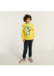 Snoopy Print Pullover with Long Sleeves