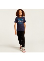 PUMA Graphic Print T-shirt with Short Sleeves