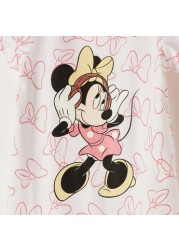 Disney Minnie Mouse Print Dress with Short Sleeves