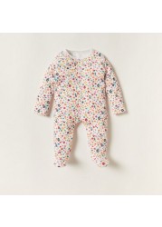 Juniors Printed Sleepsuit with Long Sleeves and Button Closure - Set of 3