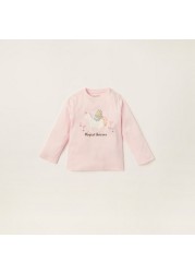 Juniors Printed Crew Neck T-shirt and Pyjama Set