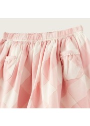 Giggles Checked Skirt with Elasticated Waistband