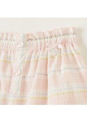 Giggles Striped Shorts with Button Detail and Elasticised Waistband