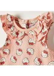 Sanrio Hello Kitty Print Sleeveless Top with Ruffle Detail