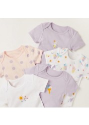 Juniors Printed Bodysuit with Short Sleeves - Set of 7