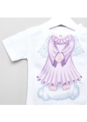 Just Add A Kid Angel Print T-shirt with Short Sleeves