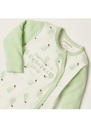 Juniors Pear Print Sleepsuit with Long Sleeves