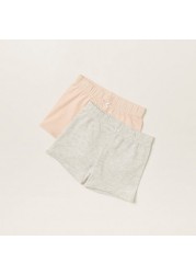 Juniors Solid Shorts with Elasticated Waistband - Set of 2