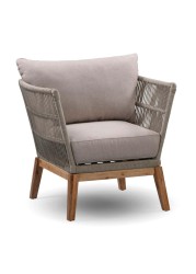 Florida Acacia Wood & Rope Armchair W/Cushions Set Generic (86 x 84 x 78 cm, 2 Pc.)