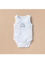 Juniors Printed Sleeveless Bodysuit with Snap Button Closure - Set of 7