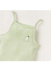 Juniors Ribbed Bodysuit with Spaghetti Straps