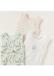 Juniors Printed Sleeveless Bodysuit - Set of 5