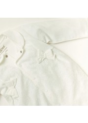 Giggles Lace Closed Feet Sleepsuit with Long Sleeves and Bow Detail