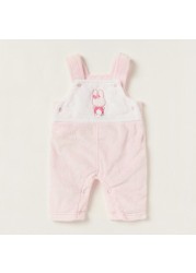 Juniors Embroidered T-shirt and Dungaree Set