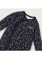 Giggles All-Over Printed Sleepsuit with Long Sleeves