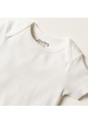 Juniors Solid Bodysuit with Round Neck and Short Sleeves