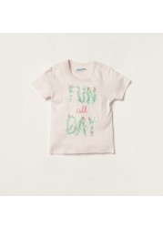 Juniors Printed Short Sleeve T-shirt and Pyjama Set