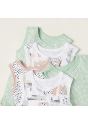 Juniors Printed Sleeveless Bodysuit - Set of 5