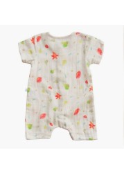 Tickle Tickle Organic Wild Maple Print Romper with Short Sleeves