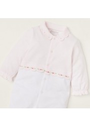 Giggles Embroidered Sleepsuit with Long Sleeves