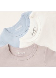 Juniors Solid Bodysuit with Short Sleeves - Set of 3