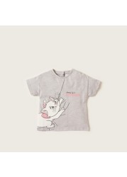 Disney Marie Print Crew Neck T-shirt with Short Sleeves - Set of 2