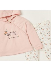 Love Earth Organic Graphic Print Hoodie and Leggings Set