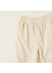 Juniors Solid Cord Pants with Pockets and Elasticated Waistband