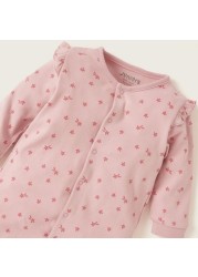 Juniors All-Over Floral print Closed Feet Sleepsuit with Long Sleeves