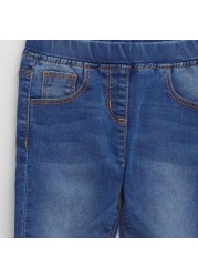 Juniors Denim Jeggings with Elasticated Waist and 5-Pockets