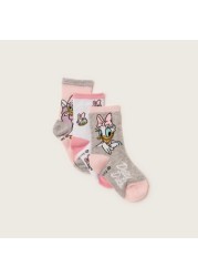 Disney Daisy Duck Print Socks with Elasticated Hem - Set of 3