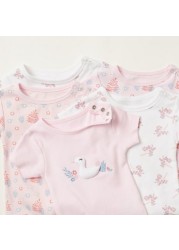 Juniors Printed Bodysuit with Short Sleeves Set - 5 Pieces