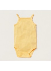 Juniors Solid Sleeveless Bodysuit with Snap Closure - Set of 2