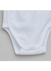 Juniors Solid Bodysuit with Short Sleeves and Round Neck