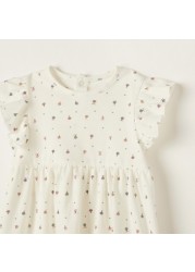 Love Earth Printed Organic Dress with Short Sleeves