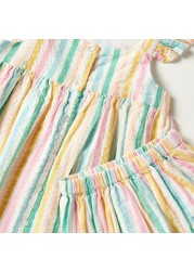 Juniors Striped Sleeveless Dress and Bloomer Set