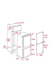 ثلاجة مدمجة تكا، CI3 330 NF (270 لتر)