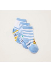 Winnie The Pooh Textured Ankle Length Socks - Set of 3