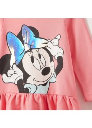 Minnie Mouse Printed Dress with Long Sleeves