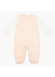 Juniors Striped Closed Feet Sleepsuit with Long Sleeves