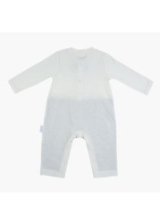 Giggles Textured Sleepsuit with Long Sleeves and Bow Applique Detail