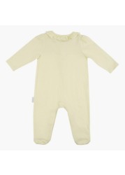 Giggles Closed Feet Sleepsuit with Long Sleeves and Ruffle Detail