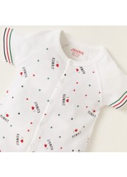 Juniors Kuwait National Day Print Romper with Short Sleeves