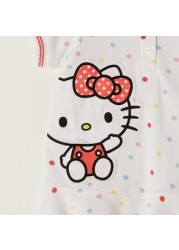 Sanrio Hello Kitty Print Polo T-shirt with Short Sleeves