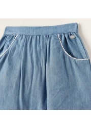 Giggles Denim Jeans with Pockets and Elasticated Waistband