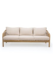 Rimini 3-Seater Acacia Wood Sofa W/Cushions Generic (79.5 x 203 x 68.5 cm