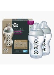 Tommee Tippee Closer To Nature 2-Piece Panda Print Feeding Bottles Set - 340 ml