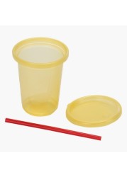 Juniors Disposable Tumbler Cup with Straw - Set of 4