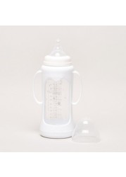 Giggles Printed Glass Feeding Bottle with Cover- 250 ml