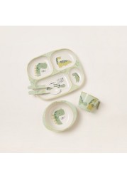 Juniors Dinosaur Print 5-Piece Dinner Set